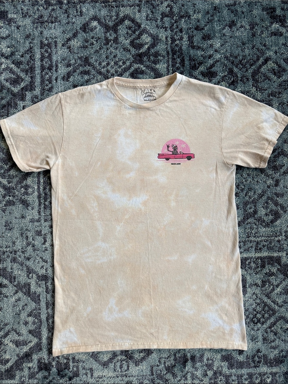 Reckless Tie-Dye Graphic Tee with Pink